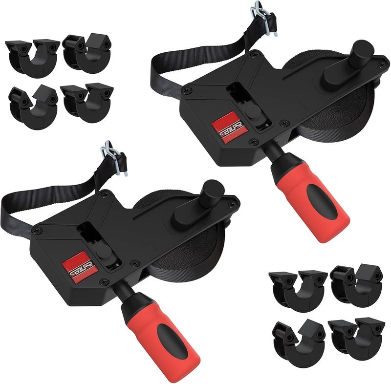Sebupar 2 Pack Woodworking Band Clamps with 23 ft Variable Angle Strap Clamp, Corner Camp Picture Frame Clamps Fits for Square, Round/Irregular Shaped, Barrel - Image 1